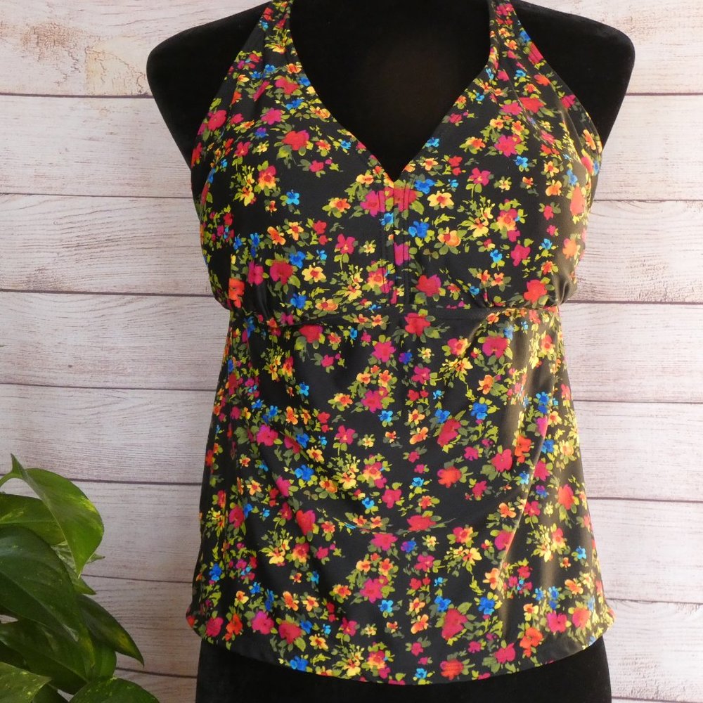 Catalina Flowered Holster swimsuit top 1x 16w